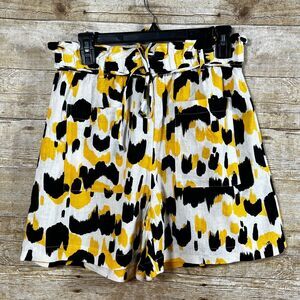 WHO WHAT WEAR HIGH RISE LINEN BLEND CASUAL EVERYDAY WEAR BAG SHORTS SIZE MEDIUM